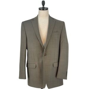 LAUREN Ralph Lauren 46L Brown Bird's Eye Jacket Blazer Sport Coat Executive Luxe